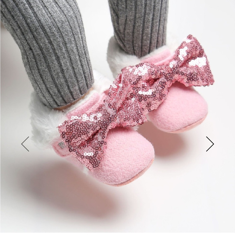Pink Baby Booties Infant Socks 0-12 mos - Picture 9 of 10